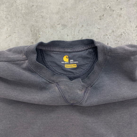 Vintage Carhartt Men's 2XL Original Fit Crewneck Sweatshirt Gray Long Sleeve - Picture 3 of 7